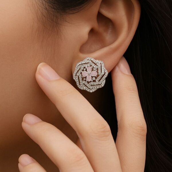Rosé Bloom AD Stud Tops - pink rose color - Image 2
