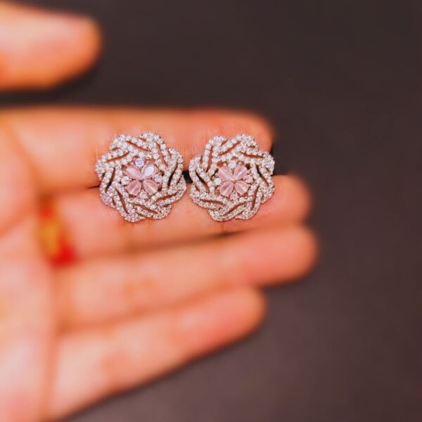 Rosé Bloom AD Stud Tops - pink rose color - Image 4