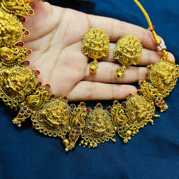 Divya Saubhagya - Antique Laxmi Haaram Set - Image 2