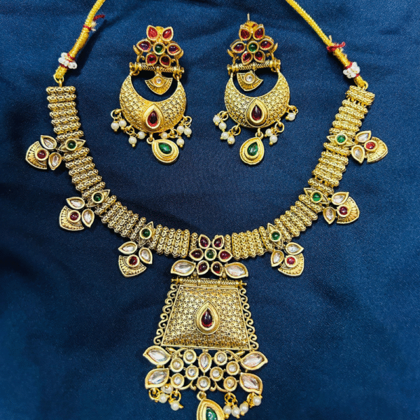 Rajkumari Rivaaz - Antique Gold Temple Set - Image 3