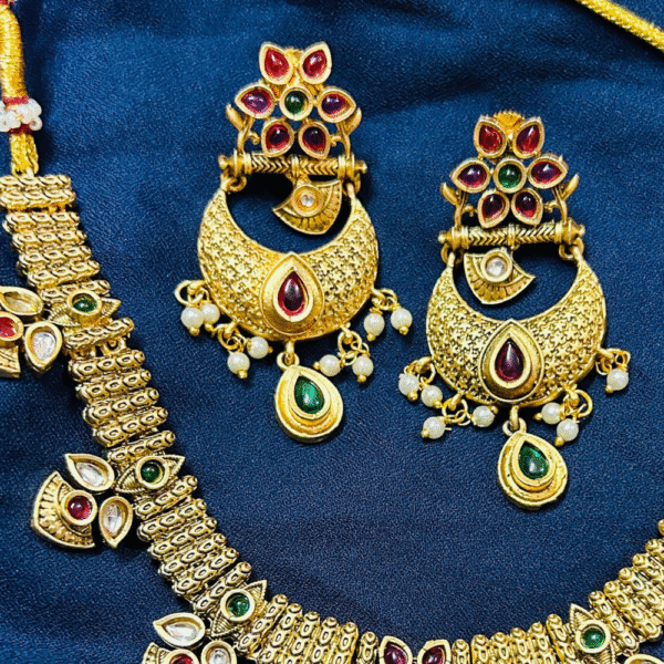 Rajkumari Rivaaz - Antique Gold Temple Set - Image 4